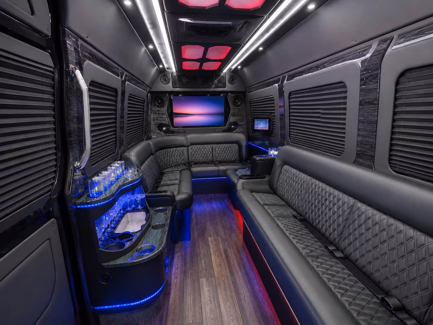 greensboro 30 passenger party bus interior